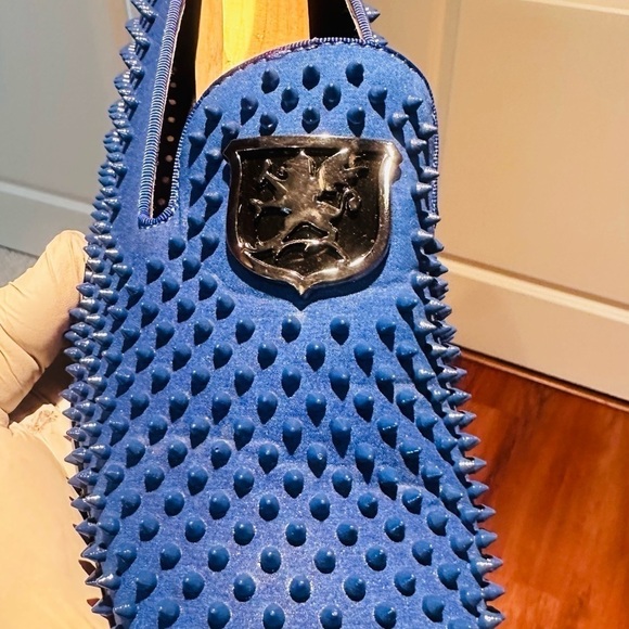 Stacy Adam’s Royal Blue Sabre Spiked Loafers. - Picture 5 of 16
